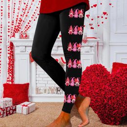 Women's Leggings Valentines Day Printed For Women Low Waist Yoga Sport Tights One-Side Love Graphic Fitness