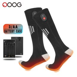 Heated Socks Man Winter Outdoor Sport Thermal Foot Warmer Ski 65 With Battery Case Warm Snowmobile Skiing 240117