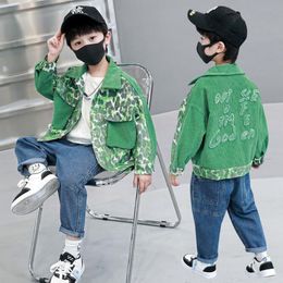 kids designer clothes boy jacket green Camouflage Leopard print corduroy Jackets children coat