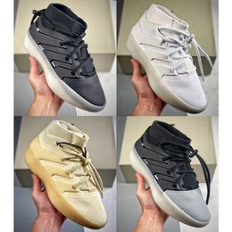 2024 Originales Temores Rivalidad de Dios x Atletismo I Baloncesto FOG US13 Diseñador Casual Originales Zapatos Gris Gamuza Negro Blanco Hombres Deportes Zapatillas bajas Tamaño grande EE. UU. 12