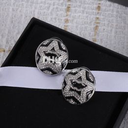 Star Diamond Stud Luxury Earring Fashion Jewellery Simple Black Earring With Box Set