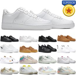 Designer af1 shoes men women 1 low Triple White Black Flax Wheat Utility Pale Ivory Spruce Aura casual mens trainers platform sports sneakers