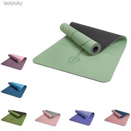 Yoga Mats Non-Slip Yoga Mat With Alignment Marks Width 80cm TPE Exercise Fitness Mat For Home Workout Outdoors Travel DropshipL240118