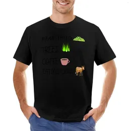 Men's Polos Mountains Trees Coffee & Eating Cows Shirt T-Shirt Plus Size Tops Mens Graphic T-shirts Hip Hop