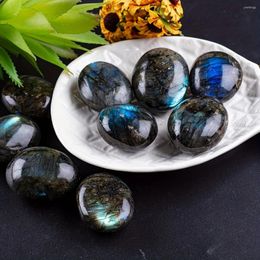 Decorative Figurines 1 Piece Natural Labradorite Palms Gem Irregular Polishing Worry Stone Healing Crystal