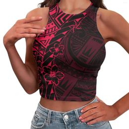 Women's Tanks Polynesian Tribal Fijian Totem Tattoo Fiji Prints O-shaped Suspender Vest For Summer Style Sleeveless T-shirt Top