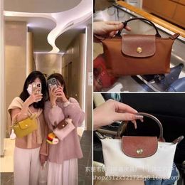 Luxury Designer Handags Longxiang Bun Mini Dumpling Bun Change Phone Bags Single Shoulder Diagonal Straddle Handbag with Perforated Shoulder Strap Womens Tote bag