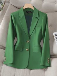 Women's Suits Blazers Long Sleeve Autumn Winter Women Blazer Jacket Ladies Black Khaki Red Green Single Breasted Female Business Work Wear Formal CoatL240118