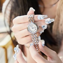 Women's light luxury premium compact exquisite solid stainless steel quartz waterproof watch