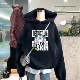 Women's Hoodies 2024 Arrival Korean Style Spring/autumn Women Casual Cotton Long Sleeve Pullovers Hooded Neck Cartoon Print V141