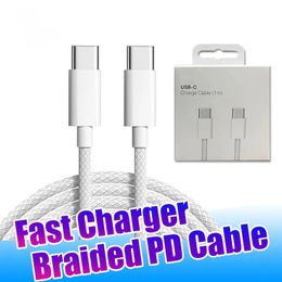 60W USB C to Type C Cable for iPhone 15 New Braided USB-C Cord with Retail Packaging izeso LL