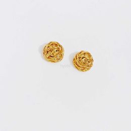 Stud Trendy Ball of gold Texture string earrings Twisted String designer earrings individual Gold Studs For Women party jewelry