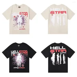 Men's T Shirts Hellstar Summer Mens T-Shirts Men Women Styles Hip-hop Printed T-Shirt Pattern Trendy Retro Tops