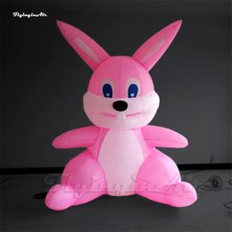 wholesale 6m 19.7ft Advertising Pink Inflatable Rabbit Cartoon Animal Balloon Air Blow Up Easter Bunny For Event