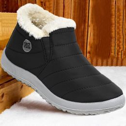 Snow Boots Women Fur Shoes For Women Slip On Platform Plus Size Shoes Woman Waterproof Ankle Boots Flat Botas Mujer Winter Shoes 240118