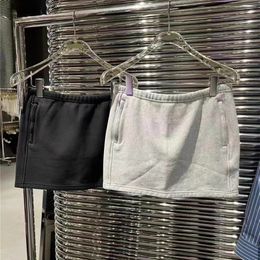 Skirts designer High end gray black classic short skirt for women's casual A-line skirt