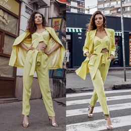 Women's Two Piece Pants Streetwear Women Suits 2 Pieces Leisure Lady Pantsuits Tailor Made Blazer Jacket With Pencil Loose Coat Trousers