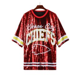 Bling Sequins Jerseys Dresses Women Fashion Paillette Hip Hop T-Shirt Dress Free Ship