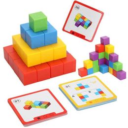 Sorting Nesting toys Montessori Magic Block Puzzle Toy Spatial Logical Thinking Training Game Rainbow Stacking Blocks Math Educational Toys for Child 240118