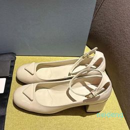 Designer sandals platform slides for ladies Dress shoes leather luxury chunky heel slingbacks shoes Size 35-42