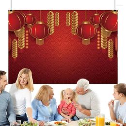 Party Decoration Red Happy Chinese Year Backdrops For Pography Spring Festival Family Reunion Decor Po Background Prop