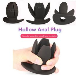 Unisex Flower Opening Hollow Anal Speculum Butt Plug Auns Vaginal Dilator Sex Toy for Couples Erotic Toys524