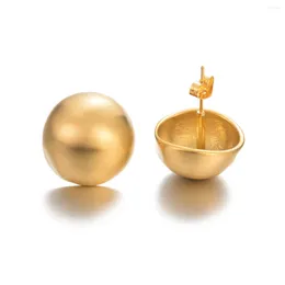 Stud Earrings Half Round Geometric Gold Color Stainless Steel Stylish Waterproof Trendy Classic Jewelry Bijoux For Women