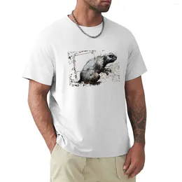 Wine Glasses Giant Rat By ROA T-Shirt Graphics T Shirt For A Boy Oversized T-shirts Man Shirts Men Pack