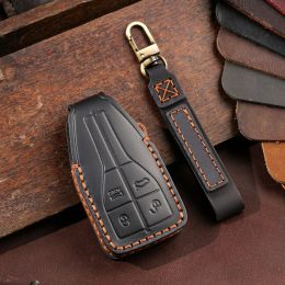 Car Key Cover Case for Hongqi H5 H9 HS5 HS7 H7 L5 HS3 L9 Genuine Leather Keyring Shell Holder