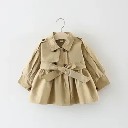 Coat 2024 Girls' Kids Jacket Children's Clothing Spring Autumn Korean Style Cute Long Trench Baby Girls Windbreaker