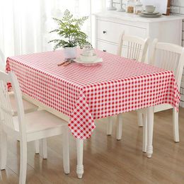Table Cloth Selling Red Checkered PVC Waterproof And Oil Resistant Tablecloth Wash Free Scald