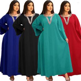 Ethnic Clothing Elegant Diamonds Robes Muslim Abaya For Women Kaftan Maxi Dress Dubai Turkey Arab Islamic Moroccan Party Gown Caftan