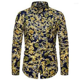 Men's Casual Shirts 2024 Fashion Loose Large Size Personalised Simple Flower Shirt Trendy Long Sleeved