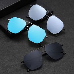 Borderless Nylon Polarised for Men's Driving Sunglasses Anti Ultraviolet Coating Lenses Tiktok Same Model