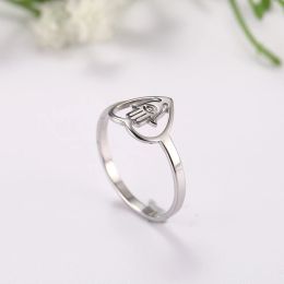 Evil Eye Hamesh Hamsa Hand Heart Ring Women Amulet Lucky Fatima Palm 14K White Gold Rings Jewellery Birthday Gift 2024