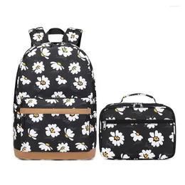 School Bags Beautiful Flowers Backpack For Kids Girls Backpacks With Lunch Box Primary Children BookBag Set Schoolbag