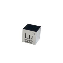 0.39'' Lutetium Metal Cube Full Mirror Polishing Lu Element Block 99.95% High Purity