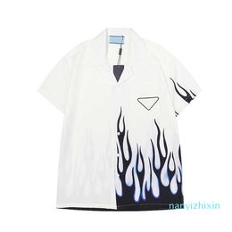 2024 bowling Hawaii slim fit high quality short sleeve summer fashion brand mens designer dress shirts