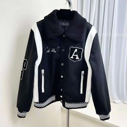 Embroidered Bone Print Pilot Casual Jacket designer Men's and Women's Baseball Jersey Winter Varsity jacket Letterman jacket Vintage Bomber CoatsZO02