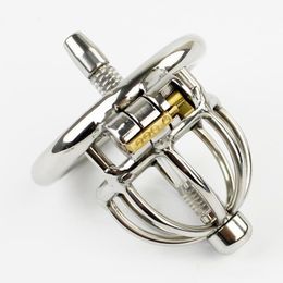 Hot Couper Stainless Steel Stealth Lock Male Chastity Device with Urethral Catheter Cock Cage Virginity Belt Penis Ring for Sale427
