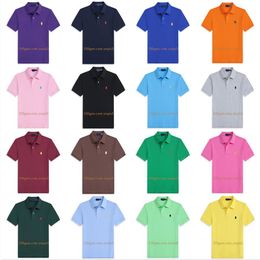 Men Polos small horse Polos Casual lapel T shirts Handsome Fashion Polo Shirt Men Short Sleeve multi Colour Solid classic t shirts Polo chemise designer Polos brand tee