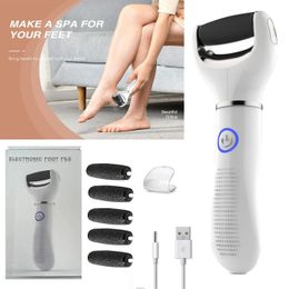 Files Electric Usb Rechargeable Foot Grinder Heel File Grinding Exfoliator Pedicure Hine Foot Care Tool Grinding File Dead Skin 4pc