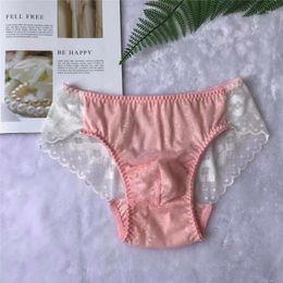 Underpants Gay Men Underwear Lace Briefs Sexy Lingerie Comfortable Floral Print Hombre