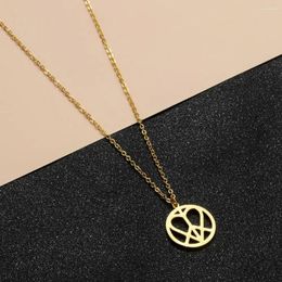 Pendant Necklaces CHENGXUN Heart In Peace Sign Hippie Love Charm Necklace Anti-war Jewelry For Women Men Birthday Gift Geometric Design