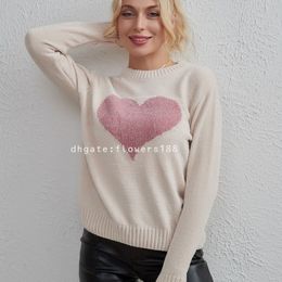 Damenpullover Damen New Spanish Ins Hot Sale Sweet Heart All Match Top Simple Fashion Sweater