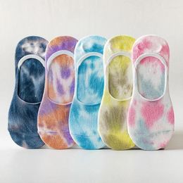 Women Socks Sock Slippers Summer Fashion Design Tie-Dye 82% Cotton For Invisible No Show Breathable Japanese Style