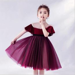 Girl Dresses Elegant Tulle Flower Dress Pageant Evening Party Wedding Kids Children Birthday Princess First Communion Costumes