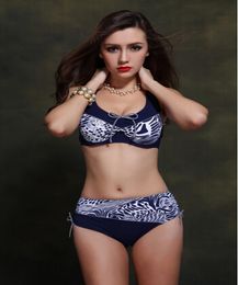 New Extra Large Size Middle Waist Printed Bikini Swimwear Big Bra Soft Cup Tunic Bikinis Set Swimsuit Bathing Suit5265421