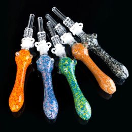 Glass Nectar Collector Kits with Quartz Tips Dab Straw Nector Collector Glass pipe Dab Rig oil rig smoking accessories BJ