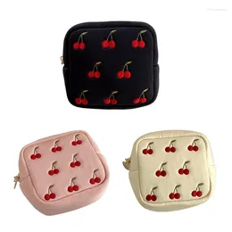 Storage Bags 67JE Small Cherry Makeup Bag Travel Cosmetic Toiletry For Women Girls Gift